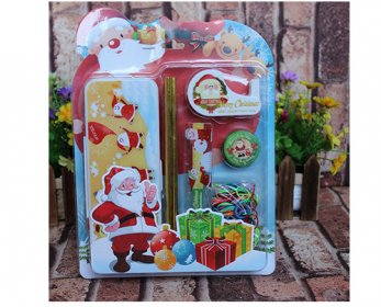 Christmas Stationery Korean-style-christmas-gift-stationery-set-plastic-pencil-case-pencils-tape-dispenser-ruler-sharpener-elastics-set-ok.jpg