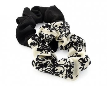 Hair Accessories acosta-pack-of-2-hair-elastic-scrunchie-bobbles-1x-black-and-white-patterned-scrunchie-and-1x-plain-black-scrunchie-come-with-organza-gift-bag_2520411-ok.jpg